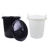 KKNH Trash Can Trash Can Creative European-Style Round Plastic Garbage CAN 55L / 14.5 Gallon Large Thick Fashionable Outdoor Garbage Bin Home and Office (Color : Black) view 4