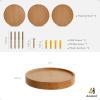 AceList 3-Pack Round Floating Shelves for Wall Decor, 6'' Diameter Beech Wood Floating Shelf, Cup Plant Wall Shelves for Bedroom, Bedroom, Living Room, Bathroom, Kitchen view 2