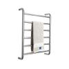 ZJYWMM Heated Towel Rack Wall Mounted Polished Stainless Steel Hardwired and Plug 6 Bars Timer Quick Towel Dryer Energy Saving 25.5"x 19.6" 50W,Silver,Plug in (Silver Plug in) view 1