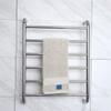 ZJYWMM Heated Towel Rack Wall Mounted Polished Stainless Steel Hardwired and Plug 6 Bars Timer Quick Towel Dryer Energy Saving 25.5"x 19.6" 50W,Silver,Plug in (Silver Plug in) view 3