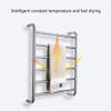 ZJYWMM Heated Towel Rack Wall Mounted Polished Stainless Steel Hardwired and Plug 6 Bars Timer Quick Towel Dryer Energy Saving 25.5"x 19.6" 50W,Silver,Plug in (Silver Plug in) view 4