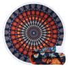 Benefeet Sox Beach Towel Large Round Beach Blanket Microfiber Quick Dry Pool Towels Tassels Throw Bohemian Roundie Swim Pool Circle Towel, 59 Inches-Blue Orange view 1