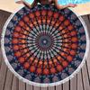 Benefeet Sox Beach Towel Large Round Beach Blanket Microfiber Quick Dry Pool Towels Tassels Throw Bohemian Roundie Swim Pool Circle Towel, 59 Inches-Blue Orange view 2
