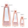 AMERICAN MANTLE Decorative Stainless Steel and Glass Candle Lantern Set (3, Rose Gold) view 2
