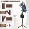 Haddockway Wooden Coat Rack Stand with 8 Hooks New Zealand Pine 3 Adjustable Coat Standing Tree Easy Assembly for Coats, Hats, Scarves and Handbags for Entryway, Hallway, Bedroom, Office view 3
