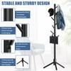 Haddockway Wooden Coat Rack Stand with 8 Hooks New Zealand Pine 3 Adjustable Coat Standing Tree Easy Assembly for Coats, Hats, Scarves and Handbags for Entryway, Hallway, Bedroom, Office view 3