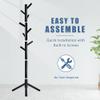 Haddockway Wooden Coat Rack Stand with 8 Hooks New Zealand Pine 3 Adjustable Coat Standing Tree Easy Assembly for Coats, Hats, Scarves and Handbags for Entryway, Hallway, Bedroom, Office view 4