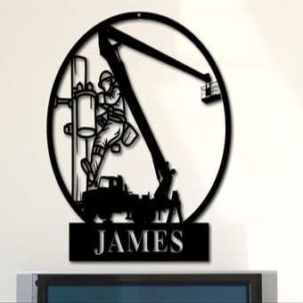 by Unbranded Personalized Lineman Gift, Linemen Gift for Him, Front Door Wreaths, Last Name Metal Sign, Metal Wall Decor, Lineman Gifts, Linemen Gifts