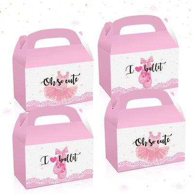 Roaring Good Time 12 PCS Ballerina Party Favor Boxes Treat Candy Goodie Bags Ballerina Party Bags Mama Mia for Baby Shower Birthday Decoration Dancing Decoration Supplies