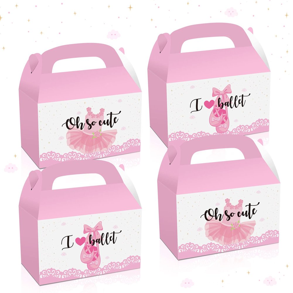 Roaring Good Time 12 PCS Ballerina Party Favor Boxes Treat Candy Goodie Bags Ballerina Party Bags Mama Mia for Baby Shower Birthday Decoration Dancing Decoration Supplies