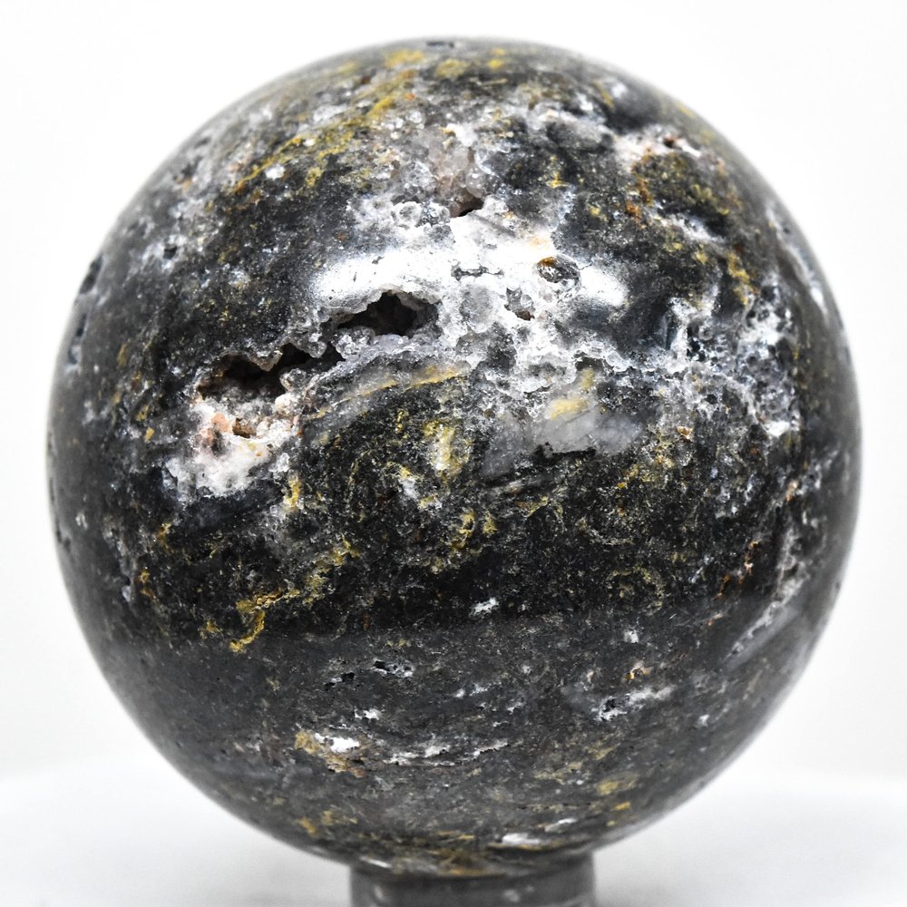 52mm 215g Multicolor Sphalerite Sphere Polished Natural Garnet Blende Gemstone Crystal Mineral Collectible UV Reactive Cluster Geode Ball - China + Stand