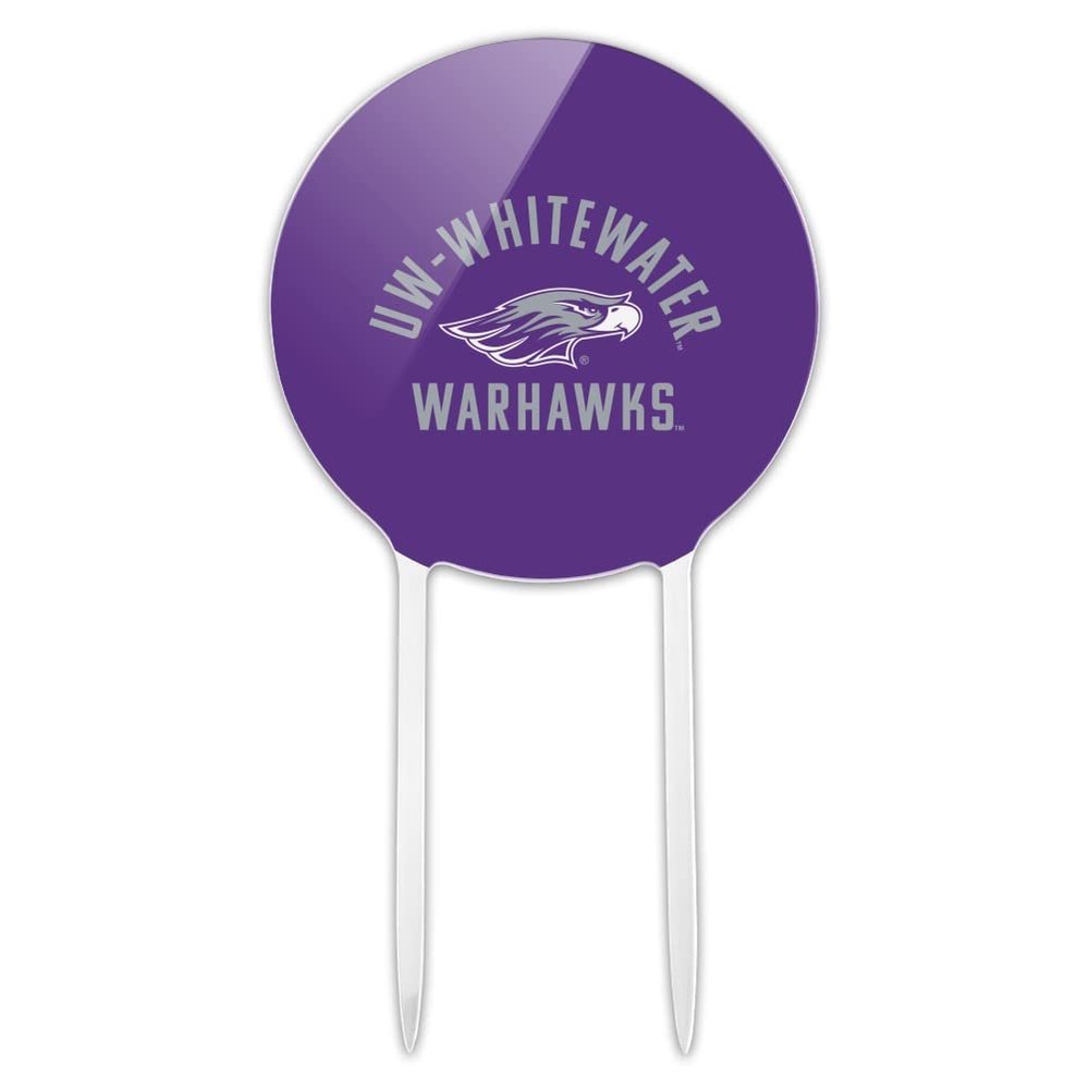 Acrylic UW Whitewater Warhawks Logo Cake Topper Party Decoration for Wedding Anniversary Birthday Graduation