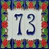 15cm x 4.8cm Hand-painted Italian Red Rose Ceramic House Numbers Tiles, Letters & Frames (Red Number 1) view 4