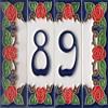 15cm x 4.8cm Hand-painted Italian Red Rose Ceramic House Numbers Tiles, Letters & Frames (Red Number 4) view 4