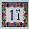 15cm x 4.8cm Hand-painted Italian Red Rose Ceramic House End Tiles (End) view 4