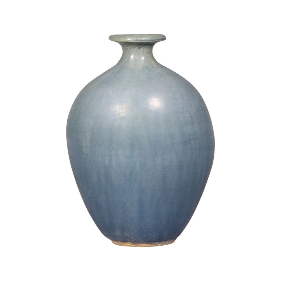 Artissance Vintage Style Ceramic Round Vase w/Small Opening, 11 Inch Tall, Antique Green (Size & Finish Vary)