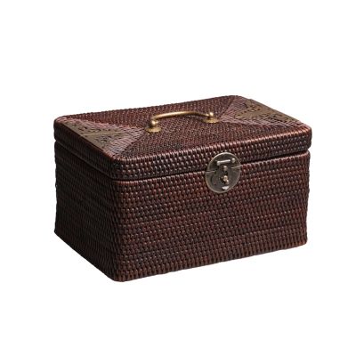 QRQFTNHB Laundry Basket Rattan Woven Storage Basket Handmade Storage Boxes Clothing Basket Portable Outdoor Travel-Bins (Size : 34.5 * 24 * 20cm)