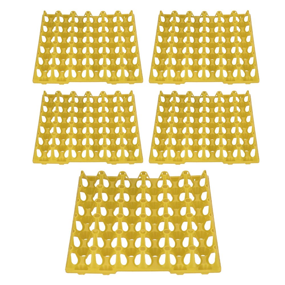 5PCS 30 Cell Plastic Egg Tray, Stackable Multi-function Egg Storage Container for Storage Transportation Home Farm Supplies (28.7 * 28.3cm)(Yellow)