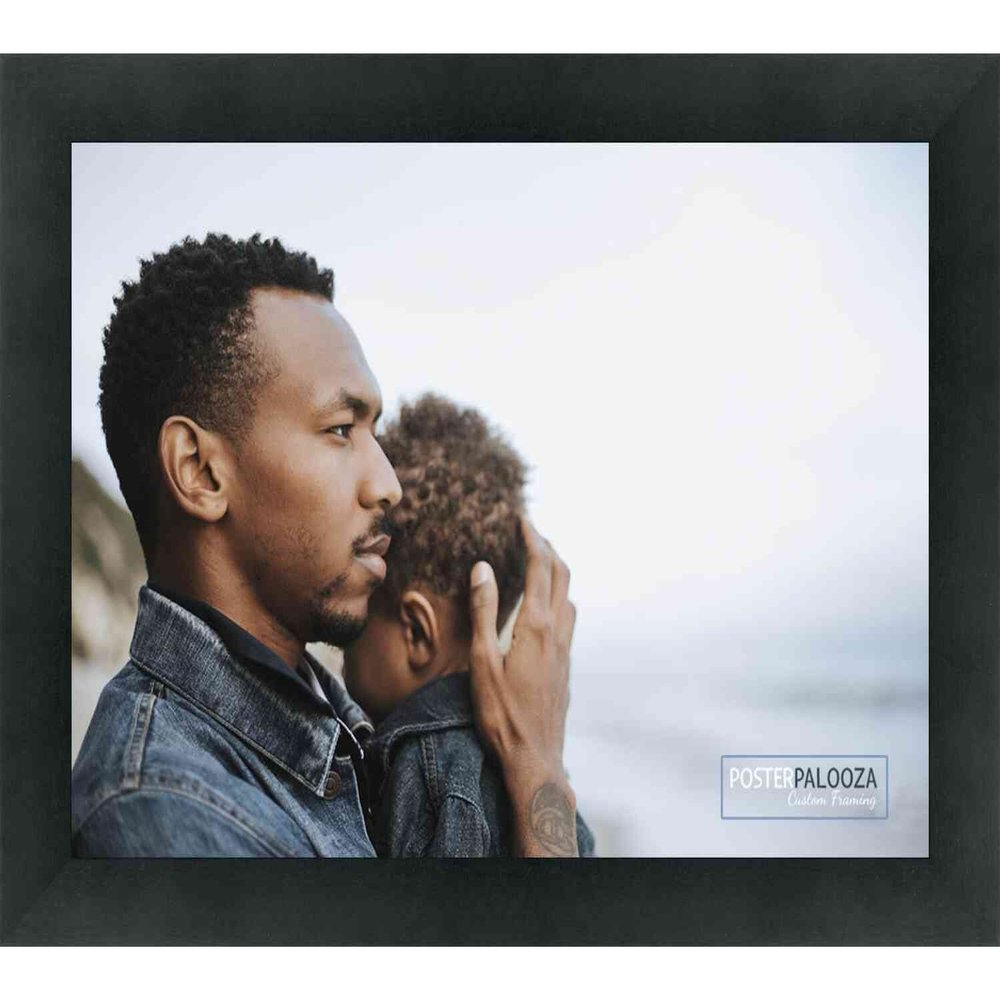 Poster Palooza 22x28 Contemporary Black Complete Wood Picture Frame with UV Acrylic Plexiglass, Foam Board Backing & Hardware Included