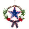 Americana Star and Mixed Floral Patriotic Wreath 24-Inch Unlit view 1
