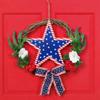 Americana Star and Mixed Floral Patriotic Wreath 24-Inch Unlit view 2