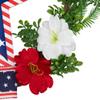 Americana Star and Mixed Floral Patriotic Wreath 24-Inch Unlit view 4