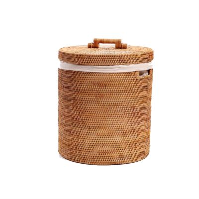 QRQFTNHB Storage Basket with Lid, Laundry, Storage & Organisation Bins, Handmade Portable Clothing Basket, Lidded Storage Bins (Size : 40 * 40 * 45cm)