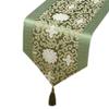 13x79 Inch Table Cloth Dining Table Runner Traditional Satin Table-Cloth Classical Chinese Style, Light Green view 1