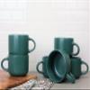 10 Strawberry Street Wazee Matte 4.75"/22 oz Oversized Mug, Set of 6, Emerald Green view 3