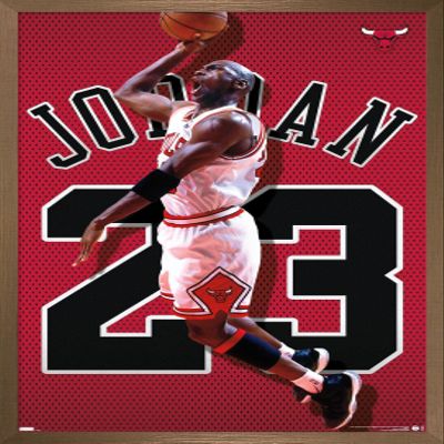 Trends International Michael Jordan - Jersey Wall Poster, 22.375" x 34", Bronze Framed Version