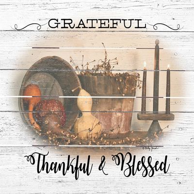 Rustic Pallet Art Grateful, Thankful & Blessed Wooden Wall Hanging, 9"X12" Decorative Plaque