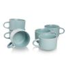 10 Strawberry Street Wazee Matte 4.75"/22 oz Oversized Mug, Set of 6, Mineral Blue view 1