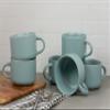 10 Strawberry Street Wazee Matte 4.75"/22 oz Oversized Mug, Set of 6, Mineral Blue view 3