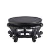 YUEYOULII Bonsai Display Stand Strange Stone Buddha Statue Ornament Base Teapot Bottom Tray Wooden Round Flower Pot Vase High Foot Base (Color : Black, Size : 40CM) view 1