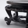 YUEYOULII Bonsai Display Stand Strange Stone Buddha Statue Ornament Base Teapot Bottom Tray Wooden Round Flower Pot Vase High Foot Base (Color : Black, Size : 40CM) view 3