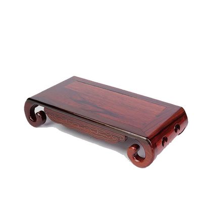 YUEYOULII Potted Plant Base Wood Base Retro Rectangular Wooden Base Ornaments Embossed Classical Craft Display Stand (Size : Small)