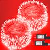 JMEXSUSS 2 Pack Red Valentine Lights Indoor, Each 100 LED Christmas String Lights with 8 Modes, Connectable Clear Wire Red LED Lights Outdoor Waterproof for Valentine's Day Bedroom Party Decorations view 1