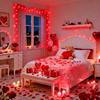 JMEXSUSS 2 Pack Red Valentine Lights Indoor, Each 100 LED Christmas String Lights with 8 Modes, Connectable Clear Wire Red LED Lights Outdoor Waterproof for Valentine's Day Bedroom Party Decorations view 3