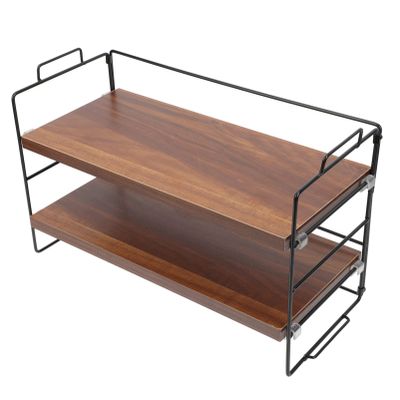 Cabilock Desktop Storage Shelf Counter Storage top Bookcase Desktop Bookshelf Organizer Plant Stand Storage Bookshelf Office Desktop Organizer Wall Bracket Wrought Iron Student Wooden