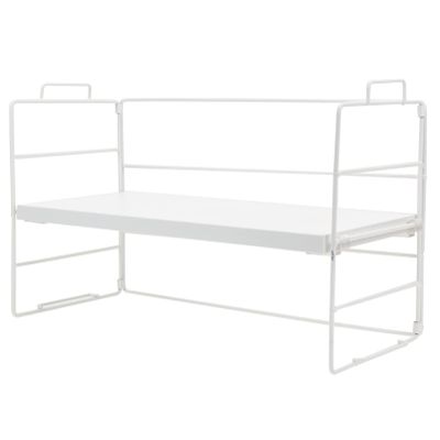 Cabilock Desktop Bookshelf Organizer Simple Iron Book Rack for Home Office Space-saving Desktop Bookcase Storage for Books Magazines Easy to Use No Installation Needed Elegant