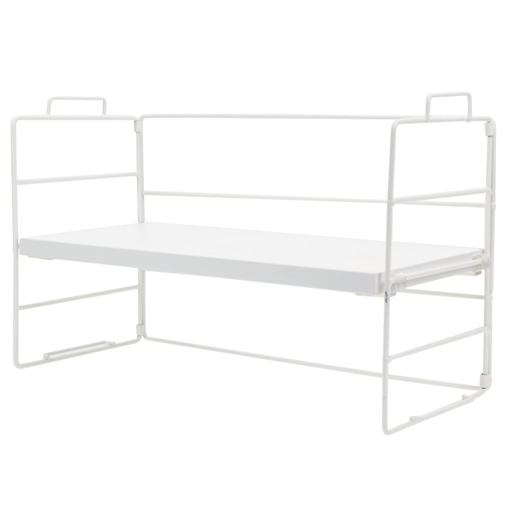 Cabilock Desktop Bookshelf Organizer Simple Iron Book Rack for Home Office Space-saving Desktop Bookcase Storage for Books Magazines Easy to Use No Installation Needed Elegant