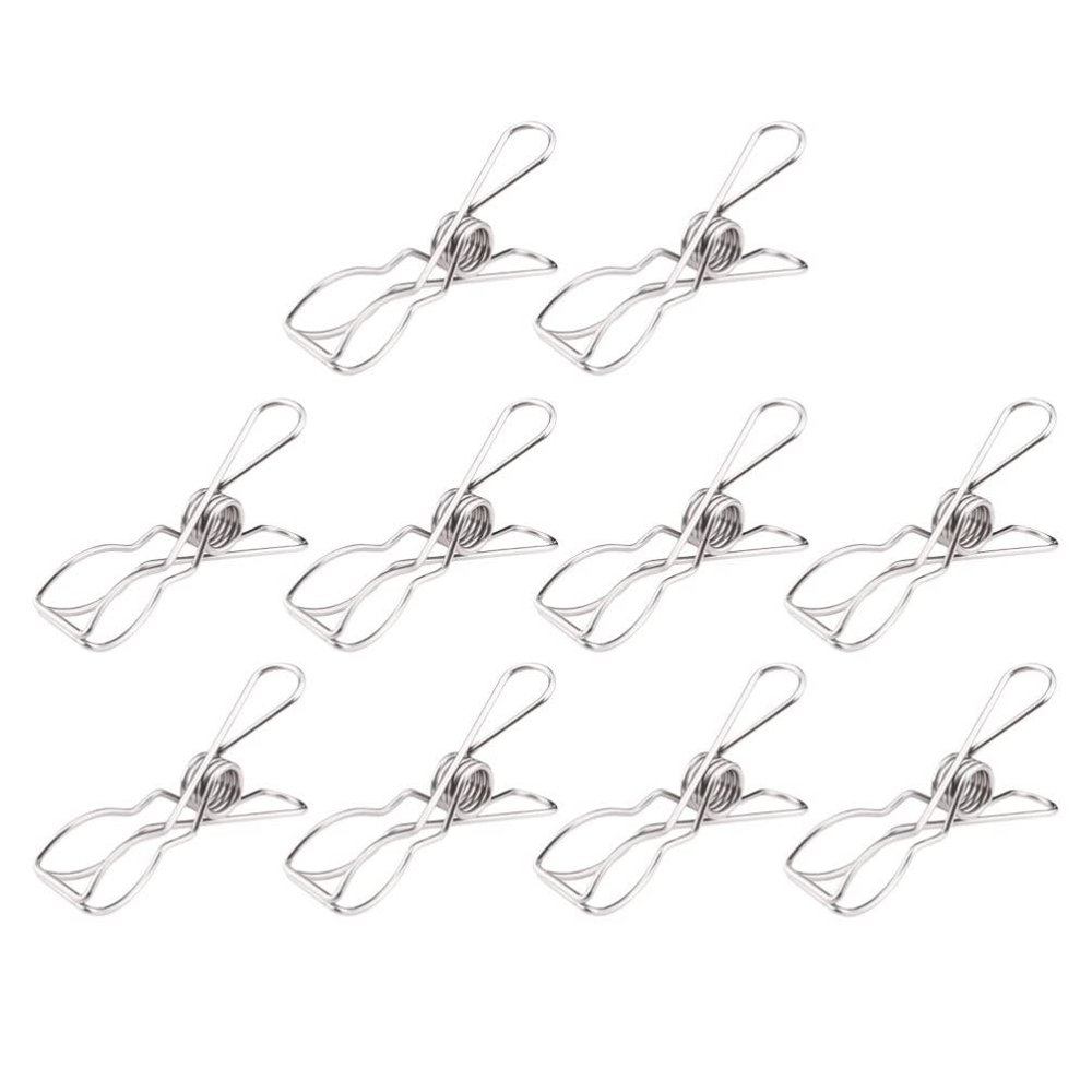 10pcs Stainless Steel Windproof Quilt Clips Clothes Fixing Clamps for Blankets Towels Pants High Elasticity Smooth Edges Secure Grip up