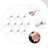 10pcs Stainless Steel Windproof Quilt Clips Clothes Fixing Clamps for Blankets Towels Pants High Elasticity Smooth Edges Secure Grip up view 2