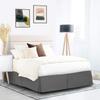 100% Cotton 600 Thread Count Dust Ruffled Classic Tailored Styling Pleated Bed Skirt, 1 Piece Box Pleated Bed Skirt 12" Drop Length (Twin Size, Dark Grey) view 2