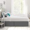 100% Cotton 600 Thread Count Dust Ruffled Classic Tailored Styling Pleated Bed Skirt, 1 Piece Box Pleated Bed Skirt 12" Drop Length (Queen Size, Dark Grey) view 4