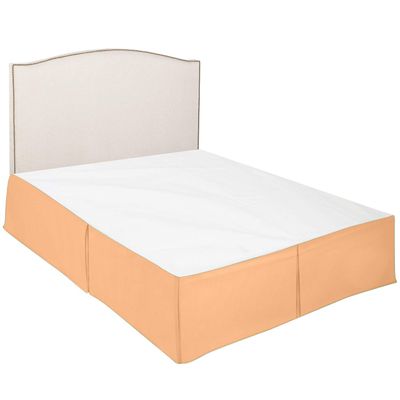 100% Cotton 600 Thread Count Dust Ruffled Classic Tailored Styling Pleated Bed Skirt, 1 Piece Box Pleated Bed Skirt 12" Drop Length (Queen Size, Orange)
