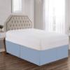 100% Cotton 600 Thread Count Dust Ruffled Classic Tailored Styling Pleated Bed Skirt, 1 Piece Box Pleated Bed Skirt 12" Drop Length (Queen Size, Light Blue) view 1