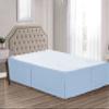 100% Cotton 600 Thread Count Dust Ruffled Classic Tailored Styling Pleated Bed Skirt, 1 Piece Box Pleated Bed Skirt 12" Drop Length (Queen Size, Light Blue) view 2