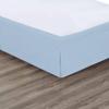100% Cotton 600 Thread Count Dust Ruffled Classic Tailored Styling Pleated Bed Skirt, 1 Piece Box Pleated Bed Skirt 12" Drop Length (Queen Size, Light Blue) view 3
