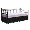100% Cotton 600 Thread Count Daybed Skirt, 1 Piece Daybed Skirt Dust Ruffle Split Corners with 15" Drop Day Bed Skirts Three Side Coverage (Twin Size, Black) view 1